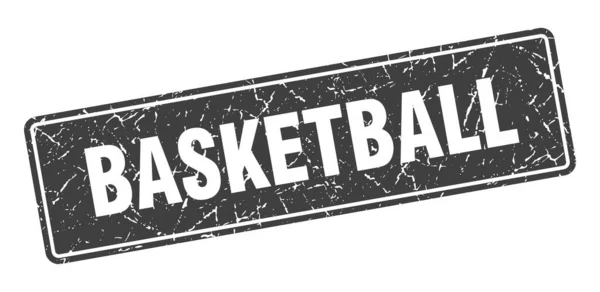 Basketballmarke Basketball Vintage Etikett Grau Zeichen — Stockvektor