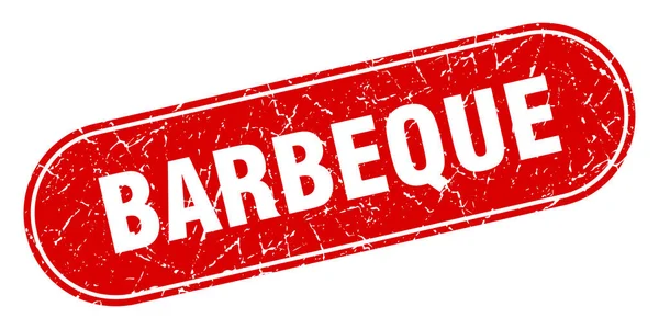 Signe Barbecue Barbecue Grunge Timbre Rouge Étiquette — Image vectorielle