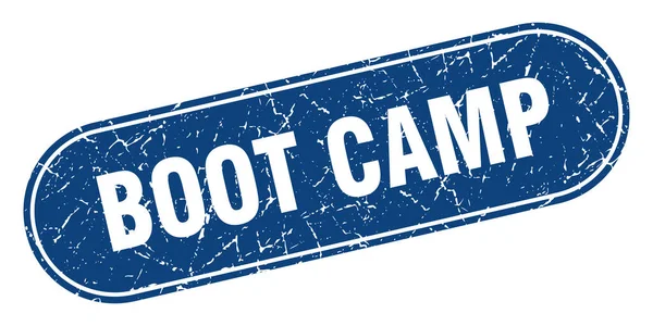 Leerkampbord Bootcamp Grunge Blauwe Stempel Etiket — Stockvector