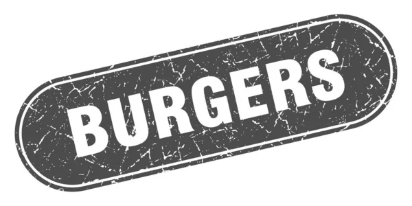 Hamburger Segno Hamburger Grunge Timbro Nero Marchio — Vettoriale Stock