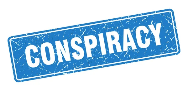 Selo Conspiração Conspiração Etiqueta Azul Vintage Assinatura — Vetor de Stock