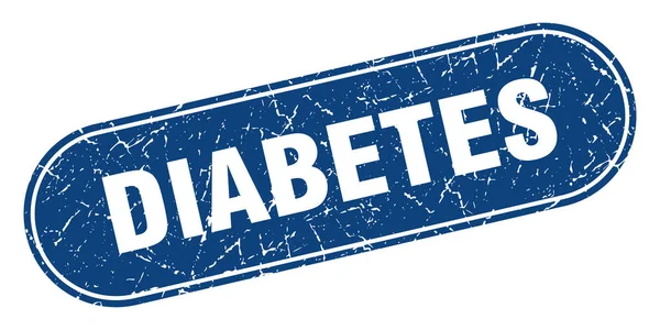 Diabetes Zeichen Diabetes Grunge Blue Stempel Etikett — Stockvektor