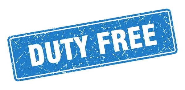 Selo Duty Free Etiqueta Azul Vintage Duty Free Assinatura — Vetor de Stock