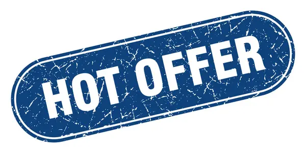 Hot Offer Sign Hot Offer Grunge Blue Stamp Label — Stock Vector