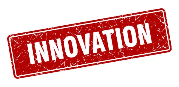 Selo Inovação Inovação Rótulo Vermelho Vintage Assinatura — Vetor de Stock