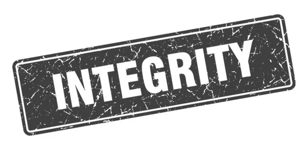 Razítko Integrity Celistvost Vintage Šedý Štítek Podpis — Stockový vektor