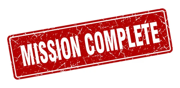 Mission Complete Stamp Mission Complete Vintage Red Label Sign — Stock Vector