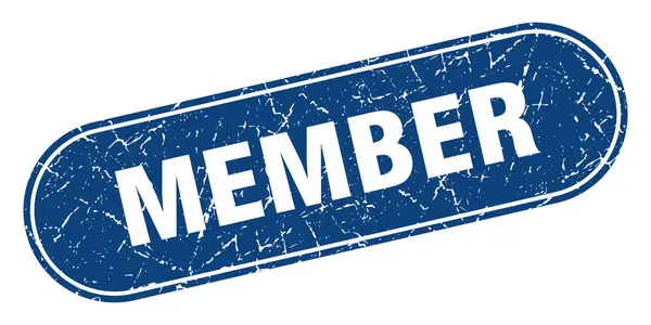 Signe Membre Membre Timbre Bleu Grunge Étiquette — Image vectorielle