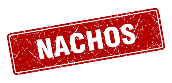 Nachos Timbru Nachos Etichetă Roșie Epocă Semnează — Vector de stoc