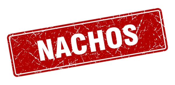 Nachos邮票 玉米片复古红标签 — 图库矢量图片