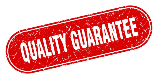 Quality Guarantee Sign Quality Guarantee Grunge Red Stamp Label — Stock Vector