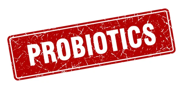 Pieczęć Probiotykowa Czerwona Etykieta Probiotykami Podpisz — Wektor stockowy