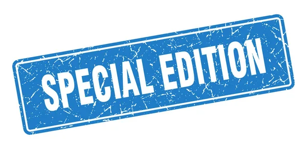 Selo Edição Especial Edição Especial Etiqueta Azul Vintage Assinatura — Vetor de Stock
