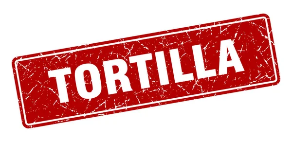 Znaczek Tortilli Tortilla Vintage Czerwona Etykieta Podpisz — Wektor stockowy