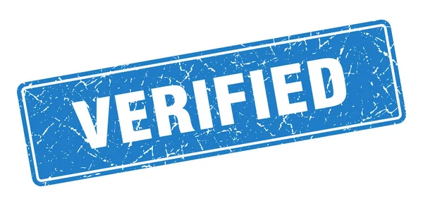 Verifizierte Marke Verifiziertes Blaues Etikett Zeichen — Stockvektor