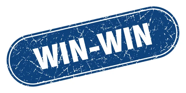 Win Win Tecken Win Win Grunge Blue Stamp Märkning — Stock vektor