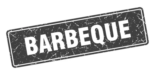 Timbre Barbecue Barbecue Vintage Étiquette Grise Signe — Image vectorielle