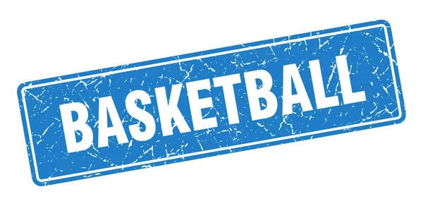 Basketball Stamp Basketball Vintage Blue Label Sign — Stock Vector