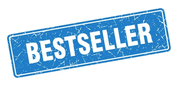 Selo Best Seller Best Seller Etiqueta Azul Vintage Assinatura — Vetor de Stock