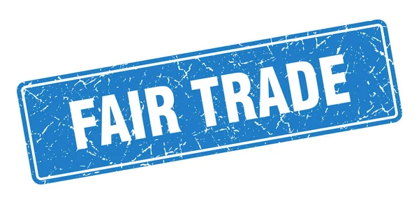 Poctivá Obchodní Známka Fair Trade Vintage Blue Label Podpis — Stockový vektor