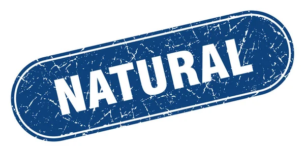 Signe Naturel Timbre Bleu Grunge Naturel Étiquette — Image vectorielle