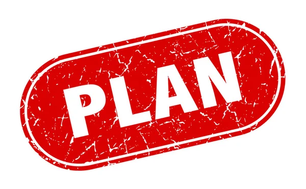 Signe Plan Plan Grunge Timbre Rouge Étiquette — Image vectorielle