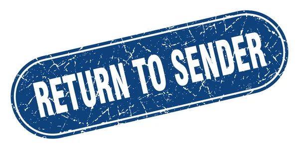 Return Sender Sign Return Sender Grunge Blue Stamp Label — Stock Vector