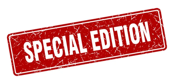 Selo Edição Especial Edição Especial Rótulo Vermelho Vintage Assinatura — Vetor de Stock