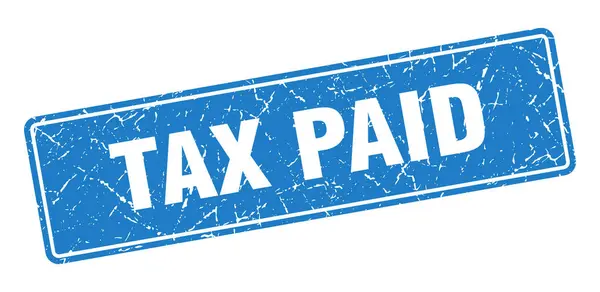Φορολογική Σφραγίδα Πληρωμένη Vintage Μπλε Ετικέτα Υπογραφή — Διανυσματικό Αρχείο