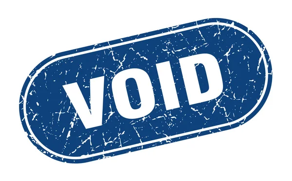 Void Sign Void Grunge Blue Stamp Label — Stock Vector