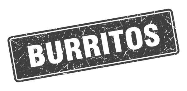 Timbre Burritos Burritos Vintage Étiquette Grise Signe — Image vectorielle