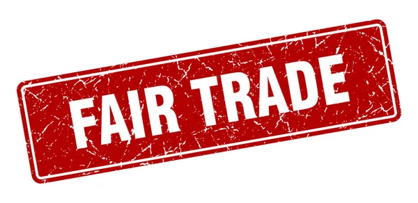 Poctivá Obchodní Známka Fair Trade Vintage Red Label Podpis — Stockový vektor