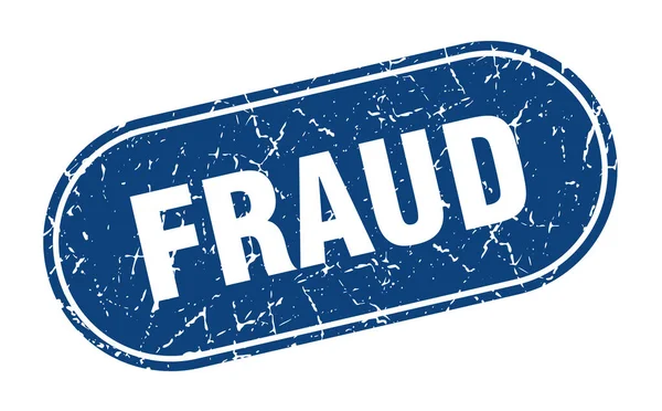 Señal Fraude Sello Azul Fraude Grunge Etiqueta — Vector de stock