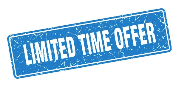 Timbre Offre Durée Limitée Offre Limitée Dans Temps Étiquette Bleue — Image vectorielle
