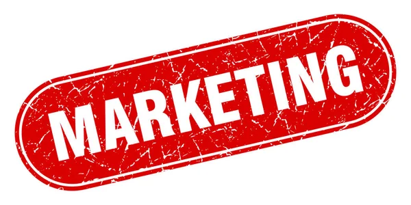 Enseigne Marketing Marketing Grunge Timbre Rouge Étiquette — Image vectorielle