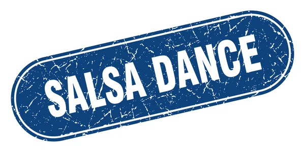 Signo Baile Salsa Salsa Baile Grunge Sello Azul Etiqueta — Archivo Imágenes Vectoriales