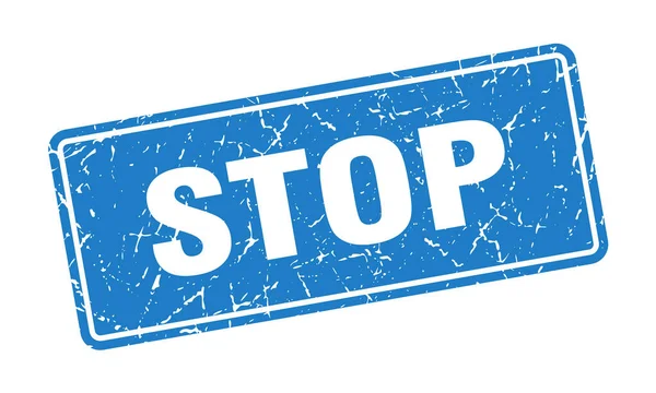 Stop Stempel Stop Vintage Blue Label Zeichen — Stockvektor