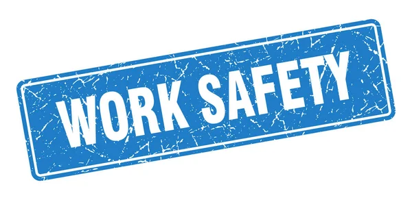 Σφραγίδα Ασφαλείας Εργασίας Εργασία Ασφάλεια Vintage Μπλε Ετικέτα Υπογραφή — Διανυσματικό Αρχείο