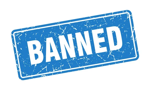Carimbo Proibido Banido Rótulo Azul Vintage Assinatura —  Vetores de Stock