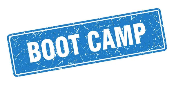 Timbre Camp Entraînement Boot Camp Vintage Étiquette Bleue Signe — Image vectorielle