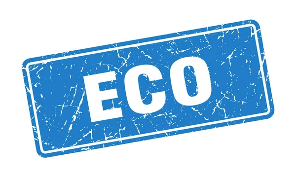 Sello Ecológico Etiqueta Azul Vintage Eco Señal — Vector de stock