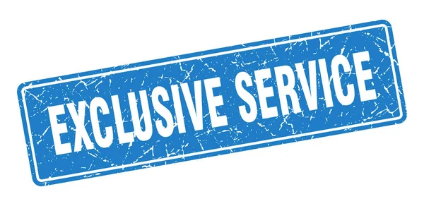 Timbre Service Exclusif Service Exclusif Label Bleu Vintage Signe — Image vectorielle