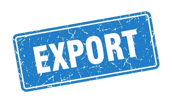 Vývozní Razítko Export Vintage Blue Label Podpis — Stockový vektor