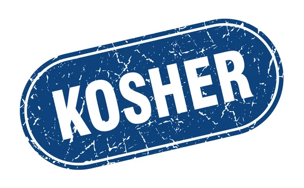 Kosher Sign Kosher Grunge Blue Stamp Label — Stock Vector