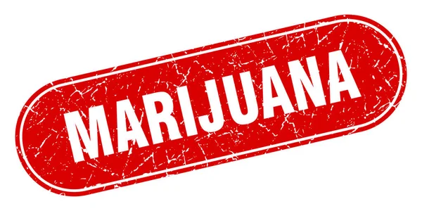 Marihuana Zeichen Marihuana Grunge Red Stempel Etikett — Stockvektor