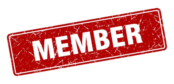 Timbre Membre Membre Étiquette Rouge Vintage Signe — Image vectorielle