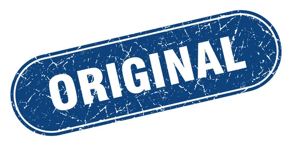 Originální Cedule Původní Grunge Modré Razítko Popisek — Stockový vektor