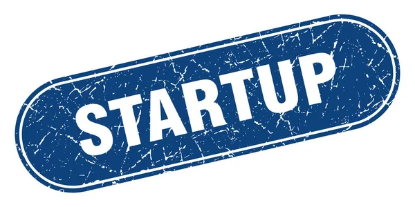 Startovací Značka Startup Grunge Modré Razítko Popisek — Stockový vektor