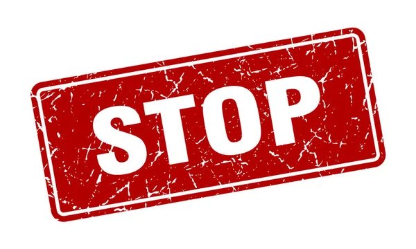 Stopstempel Stop Vintage Rood Label Teken — Stockvector