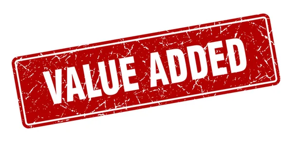 Přidaná Hodnota Přidaná Hodnota Vintage Červený Štítek Podpis — Stockový vektor